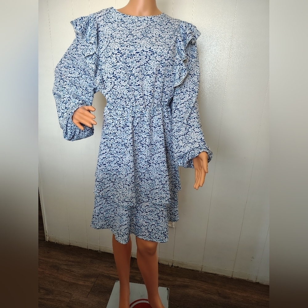 SHEIN Blue Long Sleeve Dress Size 3XL